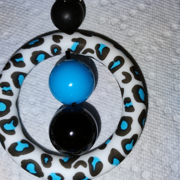 Turquoise and Black Car Charm - Picture 2 of 2